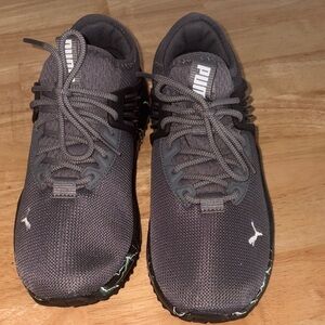 Puma boys youth Gray Athletic Trainers with Subtle Black Accents